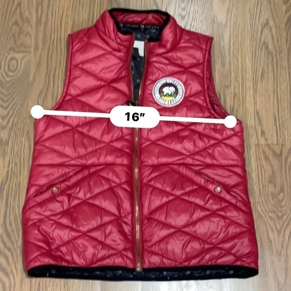 Ivory ella vest red size small S romantic utility windbreaker - Picture 8 of 9